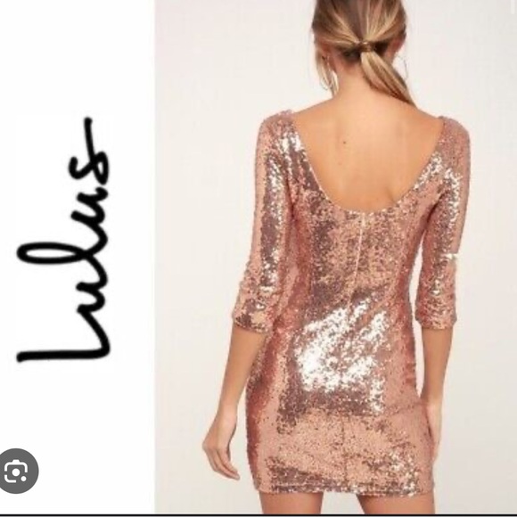 NEW Lulus Bodycon Minu Sequin Gold Silver Dress - Picture 9 of 11